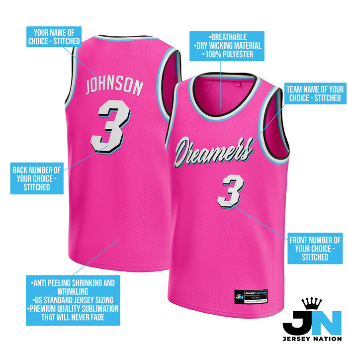 Pink Vice City Custom Basketball Jersey