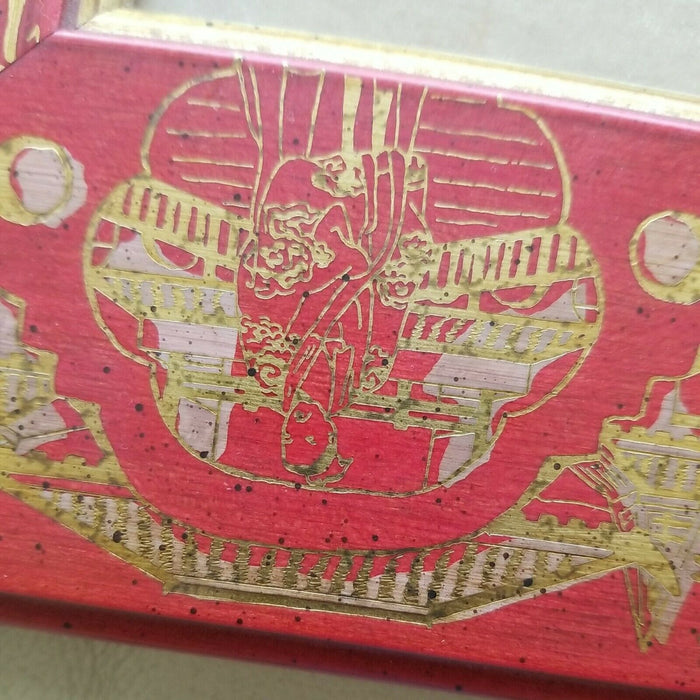 vintage chinoiserie Red Lacquer Designer Frame