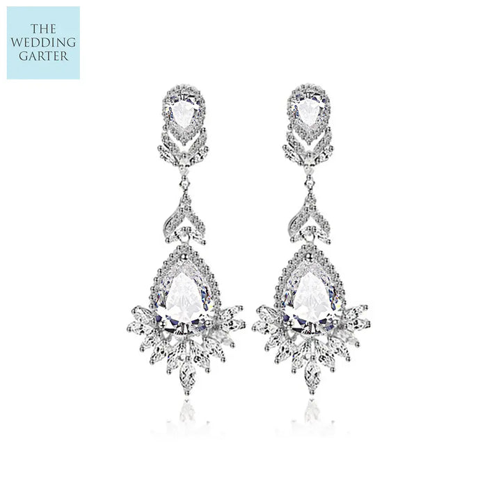 cubic zirconia big chandelier earrings