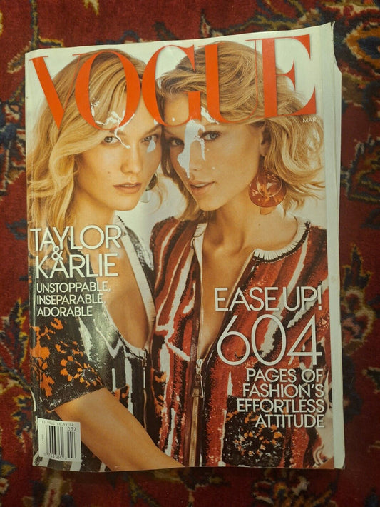 Vogue Magazine March 2015 with Taylor Swift and Karlie Kloss on Cover - Diamonds Sapphires Rubies Emeralds