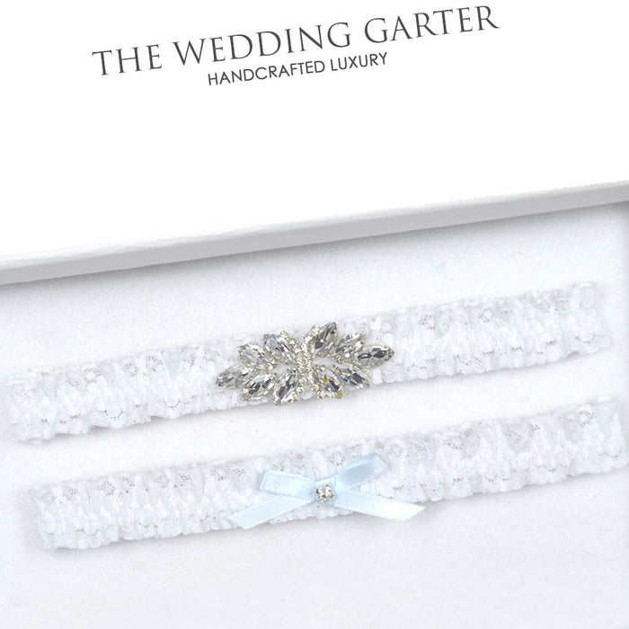 white lace garters