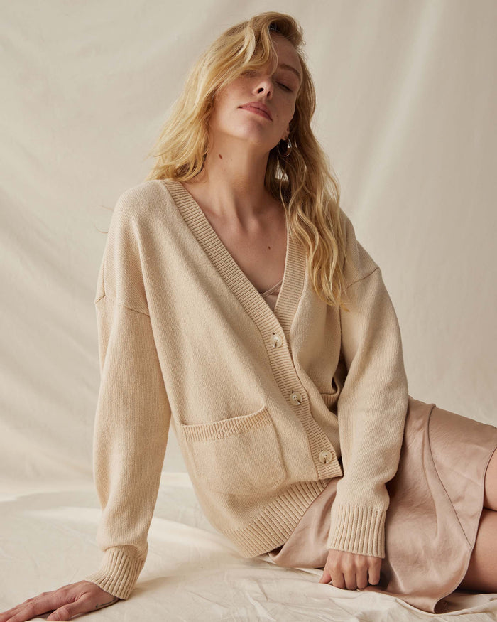Women's Alexa Cardigan in Mole (Brown) | Richer Poorer