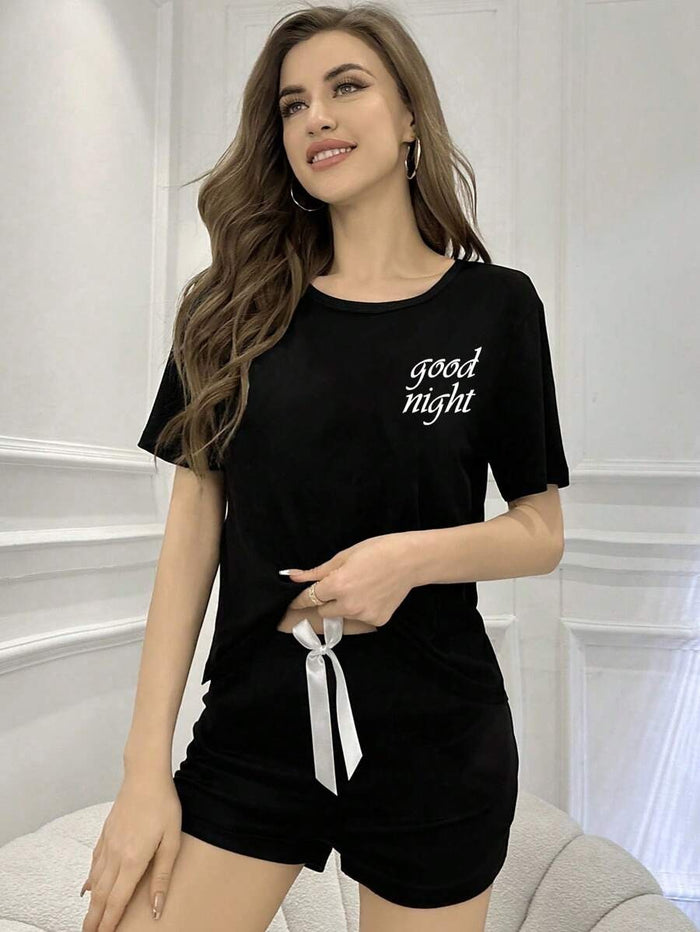Women's Letter Printed Pajama Set