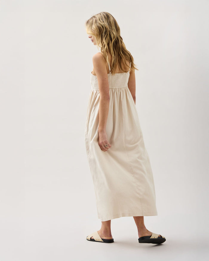 Women's Linen Maxi Dress in Black | Richer Poorer