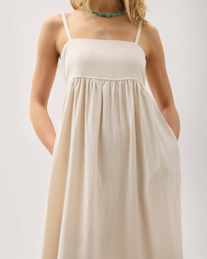 Women's Linen Maxi Dress in Black | Richer Poorer