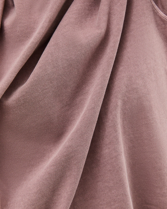 Womens Relaxed Crop Tee - Pigment Dye Jersey - Plum Smoke