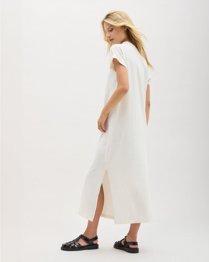 Women's Relaxed Tee Dress in Bone (White) | Richer Poorer