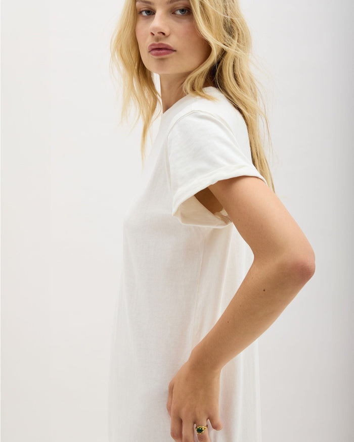 Women's Relaxed Tee Dress in Bone (White) | Richer Poorer