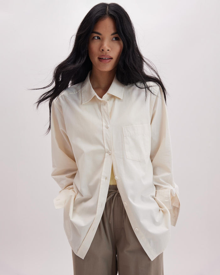 Women's Venice Button Up Shirt in Russet Sage Stripe (Brown) | Richer Poorer