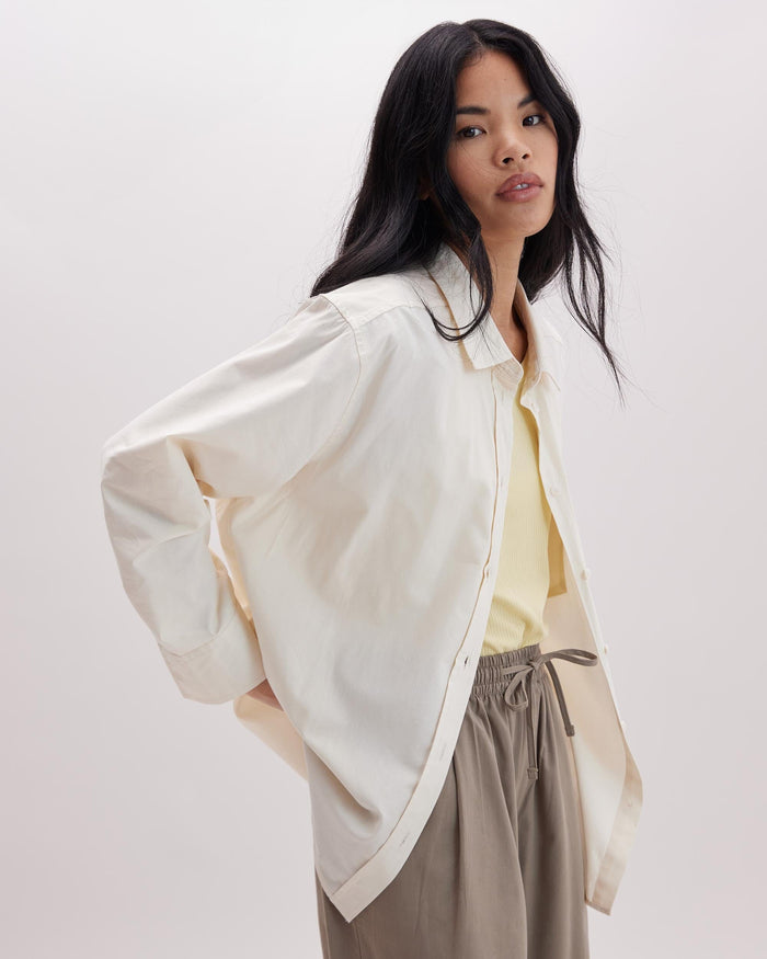 Women's Venice Button Up Shirt in Russet Sage Stripe (Brown) | Richer Poorer