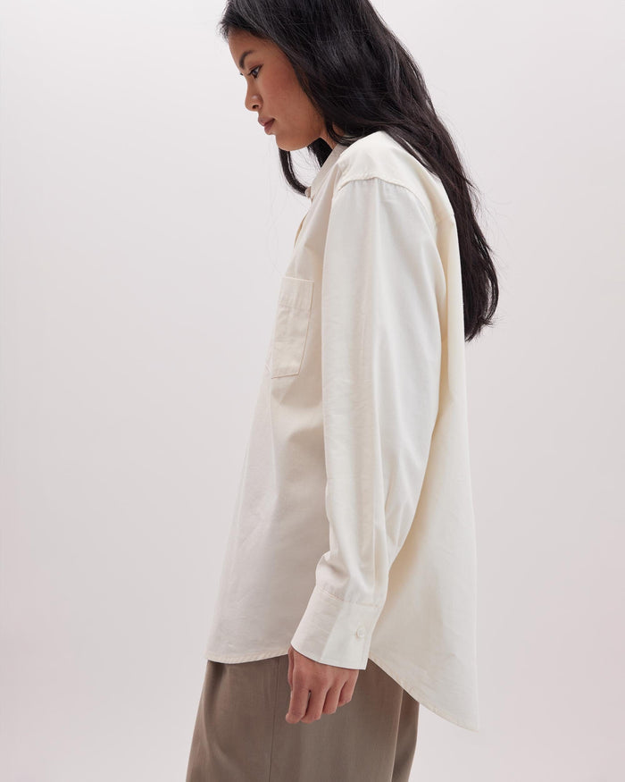 Women's Venice Button Up Shirt in Russet Sage Stripe (Brown) | Richer Poorer
