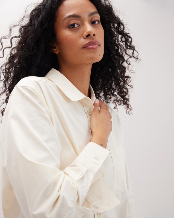 Women's Venice Button Up Shirt in Russet Sage Stripe (Brown) | Richer Poorer
