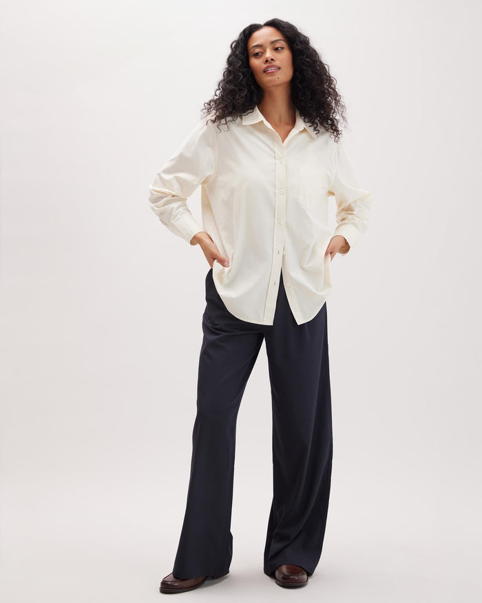 Women's Venice Button Up Shirt in Russet Sage Stripe (Brown) | Richer Poorer