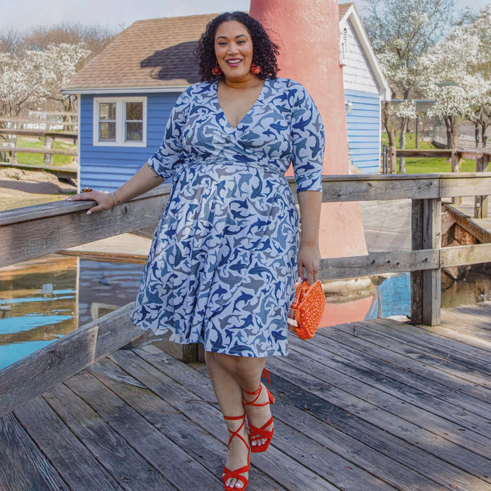 Wrap Dress - Sharks
