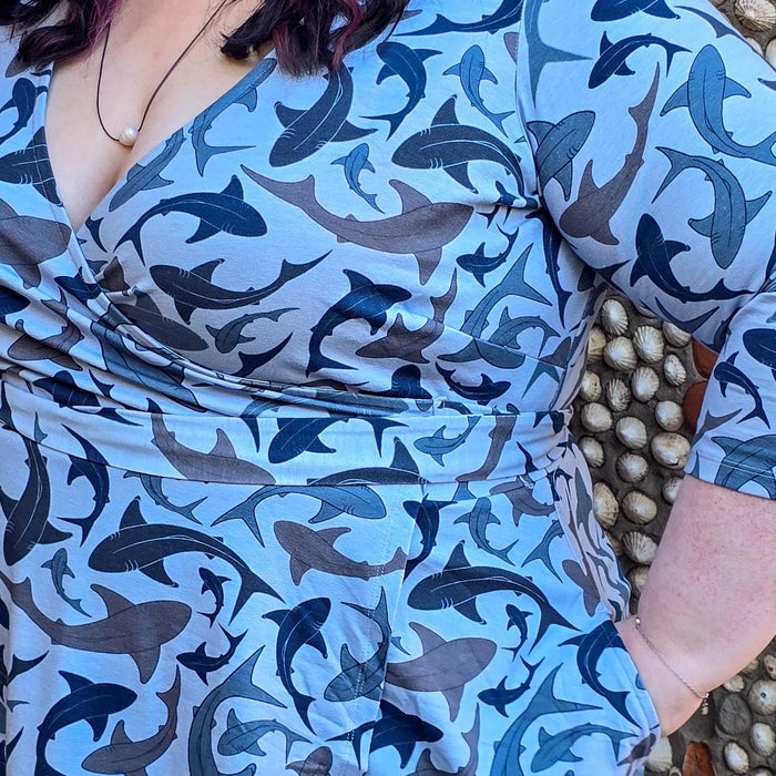 Wrap Dress - Sharks