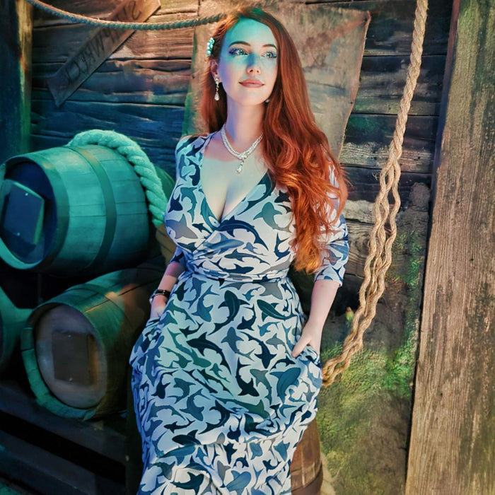 Wrap Dress - Sharks
