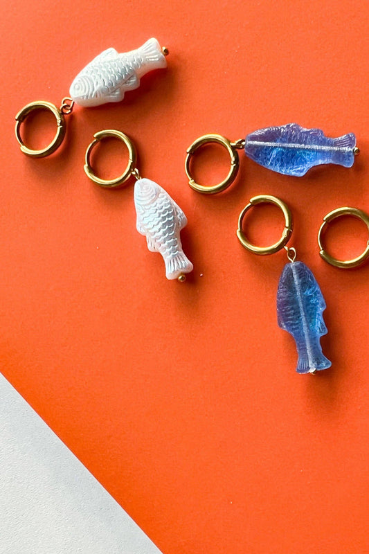 YELLOW DOTS Boucles d'Oreilles Poisson